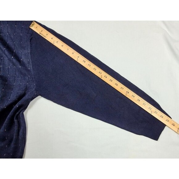 Men's WP Weatherproof Blue Long-Sleeve Pullover Crew Neck Sweater Ribbed Knit XL - Picture 8 of 11